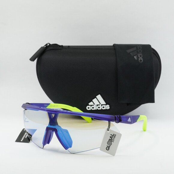 Adidas SP0015 91X Shield Sunglasses - Matte Blue \ Blue Mirror - Picture 1 of 10